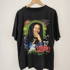 Vintage Bob Marley Shirt Mens Large Get Up Stand Up Rap Tee Band Music Tour
